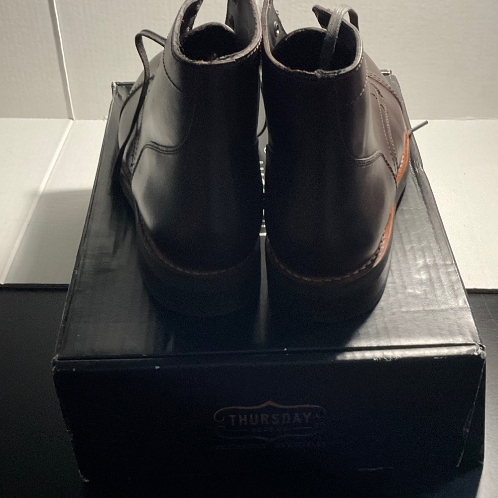 Thursday Boot Company Brown Leather Cap-Toe Lace-Up Boots - Picture 4 of 7